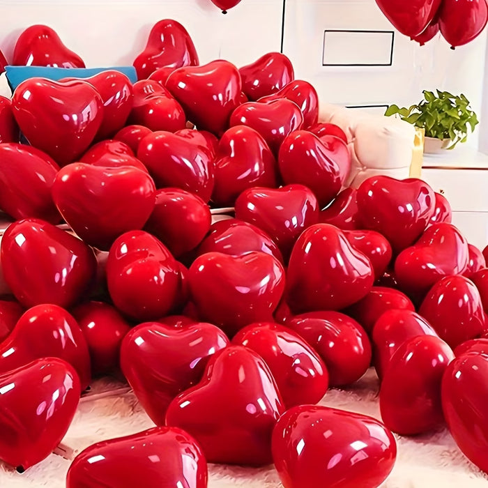 30pcs globos de látex con forma de corazón rojo de amor, globos románticos