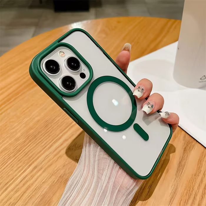 Fundas de teléfono transparentes de acrílico duraderas magnéticas para iPhone 15 Pro Max
