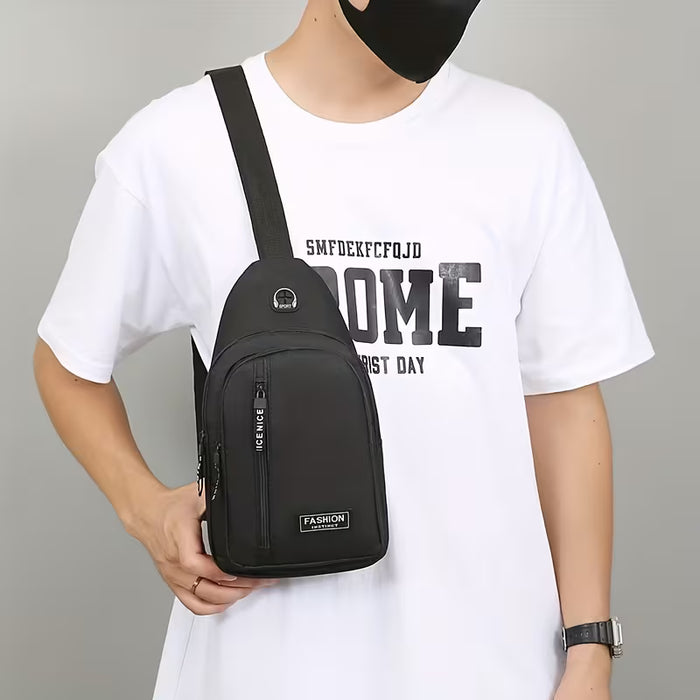 Bolso cruzado de pecho multiusos, mochila bandolera ligera con bolsillo frontal elevado