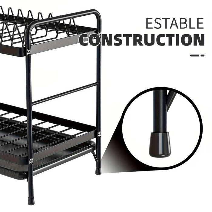1pc Escurridor de Platos de 2 Niveles para Utensilios de Cocina