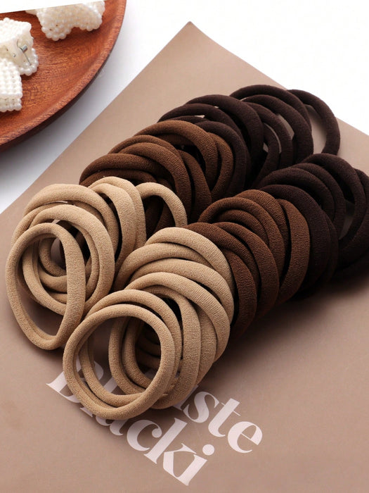 SHEIN 50piezas Lazos elásticos básicos para el cabello de mujer, diseño minimalista