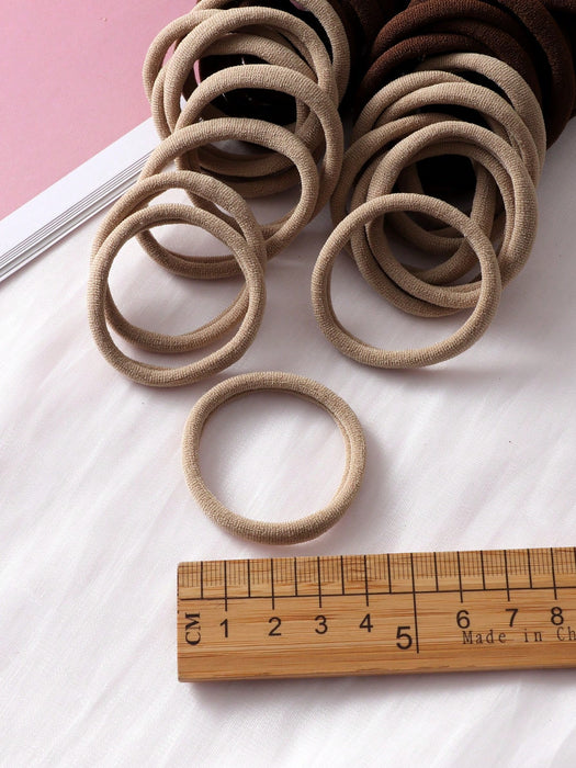SHEIN 50piezas Lazos elásticos básicos para el cabello de mujer, diseño minimalista