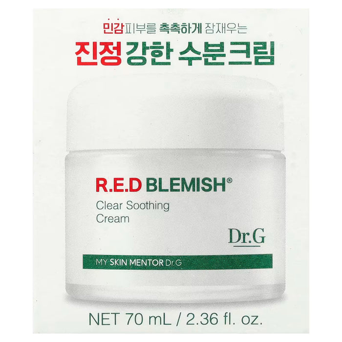Dr. G, RED Blemish®, Crema calmante transparente, para piel sensible, 70 ml
