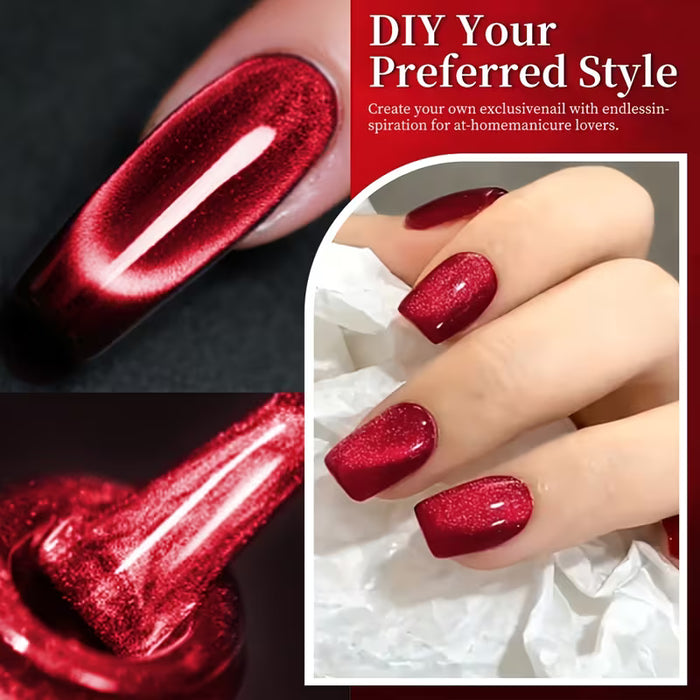 XEIJAYI 1 unidad 10ml Nuevo Esmalte de Uñas en Gel Ojo de Gato Rojo Súper Brillante