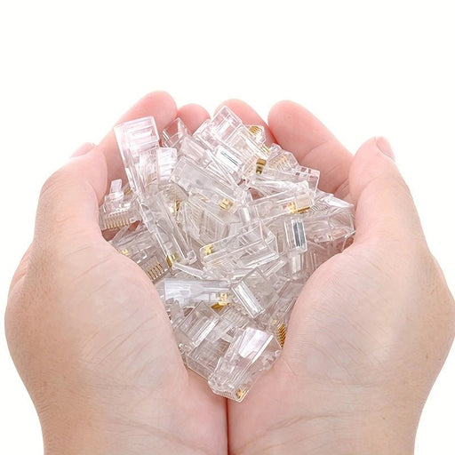 50pcs Conectores RJ45 para cables Cat5 Cat5E, enchufes de cable Ethernet modular 8P8C - Quierox - Tienda Online