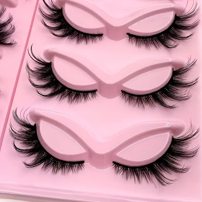 5 pares de pestañas de zorro, pestañas postizas delgadas, maquillaje largo, pestañas de gato
