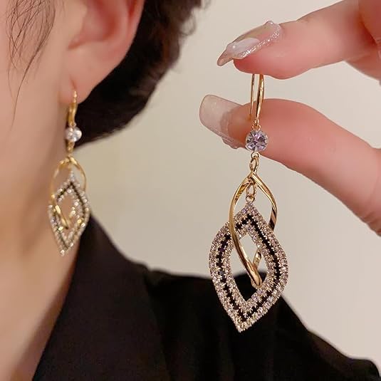 Aretes colgantes de oro infinito para mujer
