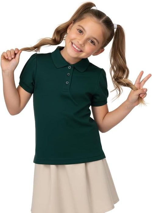 unik Uniform - Polo de Manga Corta para niña, Hunter Green