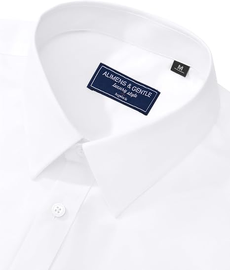 Alimens & Gentle Camisa de vestir para hombre, ajuste regular, elástica