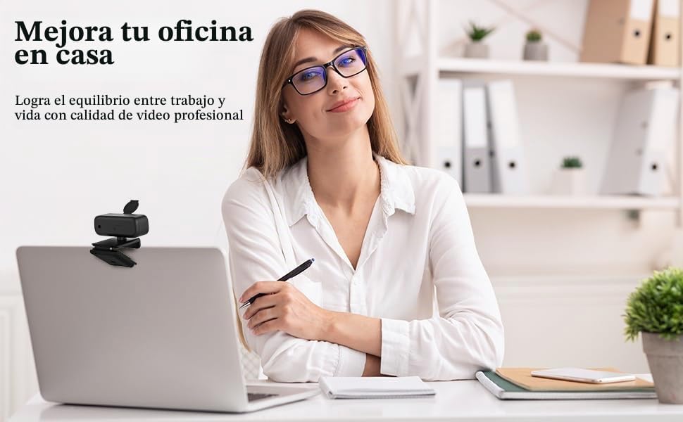 Gohero Cámara web de video Full HD 1080P, cancelación de ruido, cubierta de privacidad