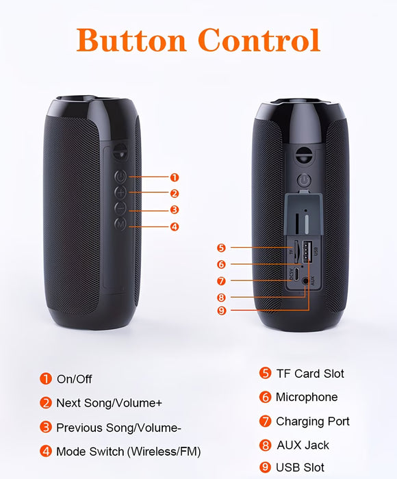 Altavoz Inalámbrico TG-117 con Subwoofer, Compatible con Tarjeta y USB