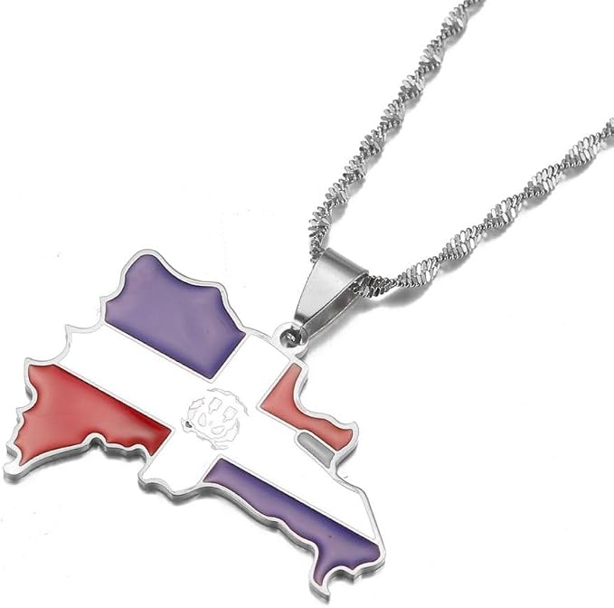 1 Collar Con Colgante De Mapa De República Dominicana