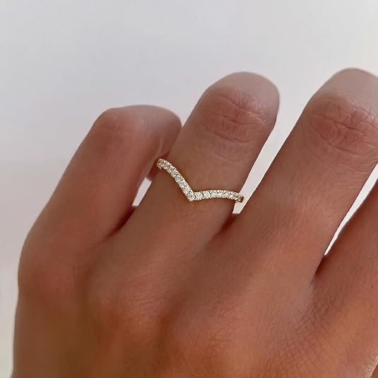 1pza Anillo de Compromiso o  de Promesa en Forma de V