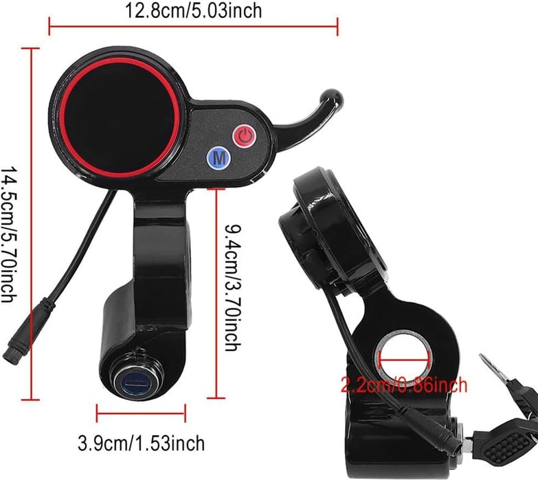 Controlador de acelerador de pulgar de bicicleta eléctrica con panel de pantalla LCD