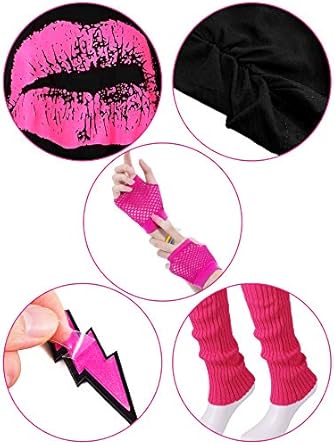 Conjunto de accesorios de disfraz de los años 80 para mujer