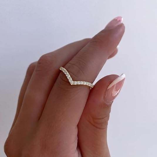 1pza Anillo de Compromiso o  de Promesa en Forma de V