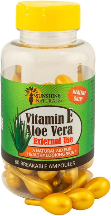 Sunshine Naturals Hidratante de vitamina E y aloe vera. Fórmula hidratante para piel seca