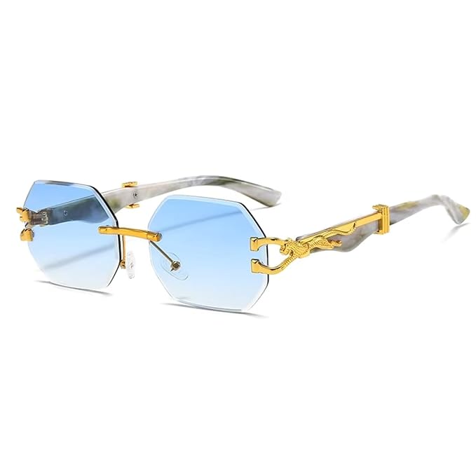Gafas de fiesta rectangulares retro antirreflejos con estampado de leopardo