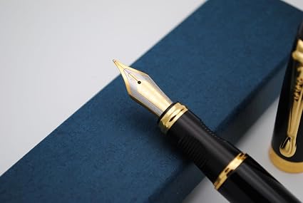 Pluma estilográfica retro totalmente metálica / Bolígrafo clásico negro para negocios