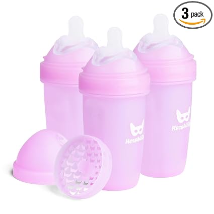 Biberones anticólicos Herobility de 340 ml (12 fl oz) - Paquete de 3 biberones de plástico