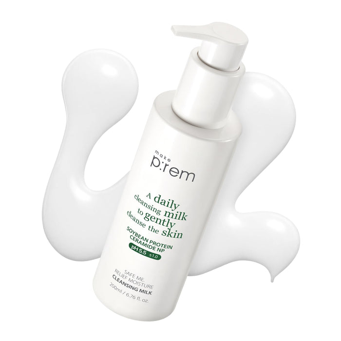 MAKE P:REM Safe Me. Leche limpiadora hidratante Relief, 200 ml (6.76 fl.oz.)