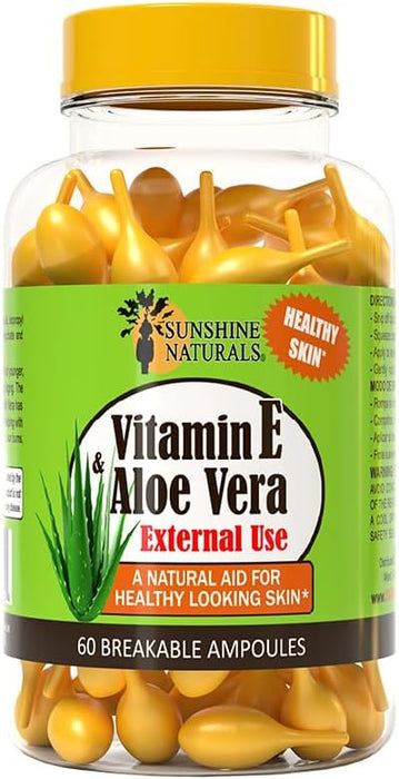 Sunshine Naturals Hidratante de vitamina E y aloe vera. Fórmula hidratante para piel seca
