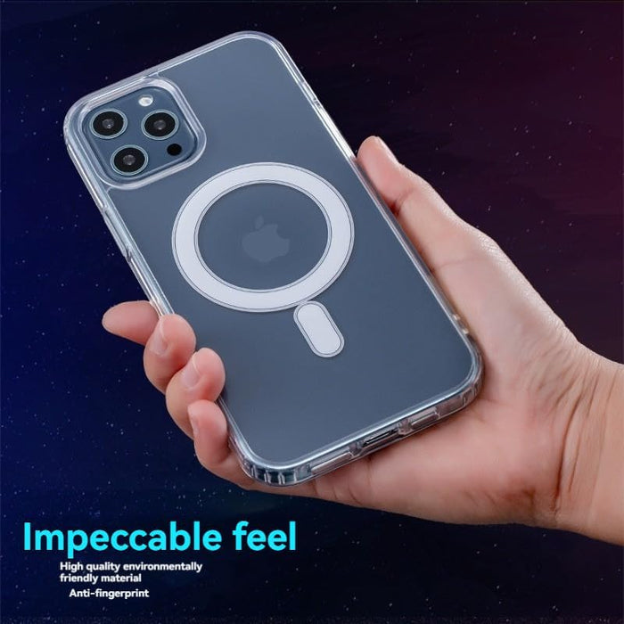 Fundas magnéticas transparentes para iPhone 11 Pro Max, de carga inalámbrica