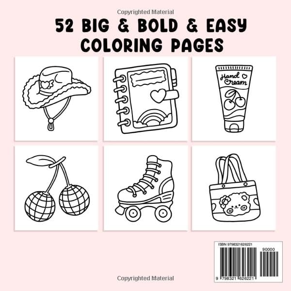 Libro para colorear para adultos y niños, atrevido y fácil, diseños simples y grandes