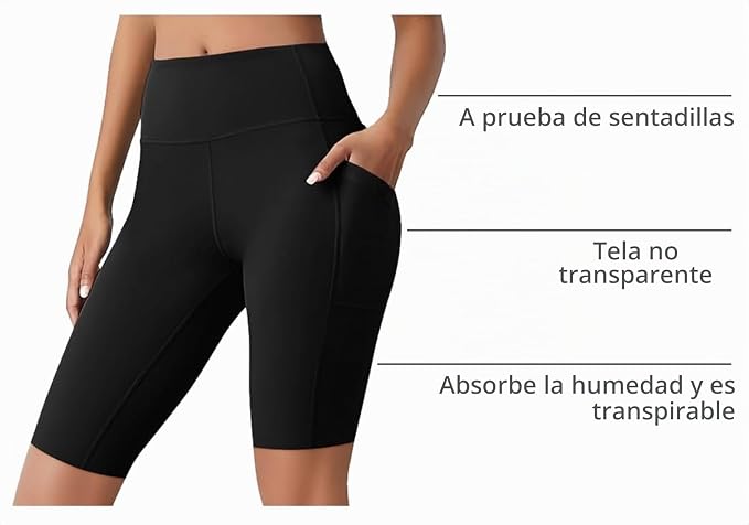SUNCLOVE Pack de 3 shorts de ciclista para mujer, con control de abdomen, ideales para entrenar