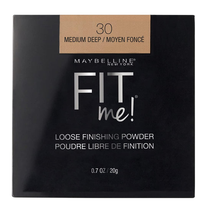 Maybelline Fit Me - Polvo fijador suelto, polvo facial y maquillaje de acabado, medio profundo