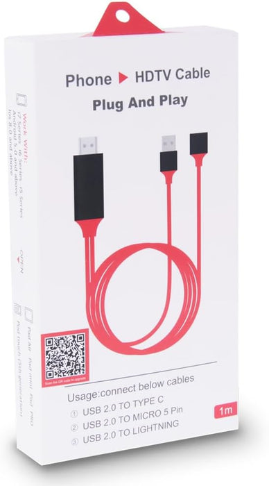 Cable HDTV HDMI Macho Full HD a USB Macho - Hembra para Android e iOS