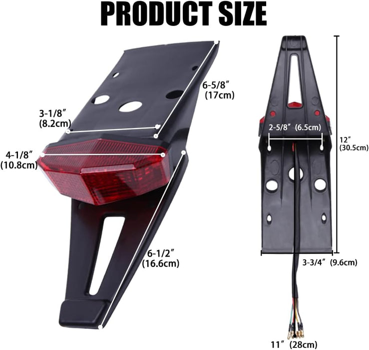 Guardabarros trasero rojo 12V LED luz trasera lámpara de freno señales de giro para motocicleta todoterreno