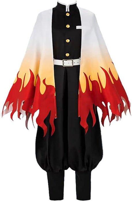Disfraz de cosplay de Rengoku, uniforme de anime con peluca