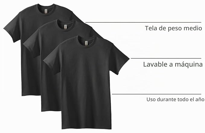 Gildan G5000 - Camiseta de algodón de alto gramaje para adulto