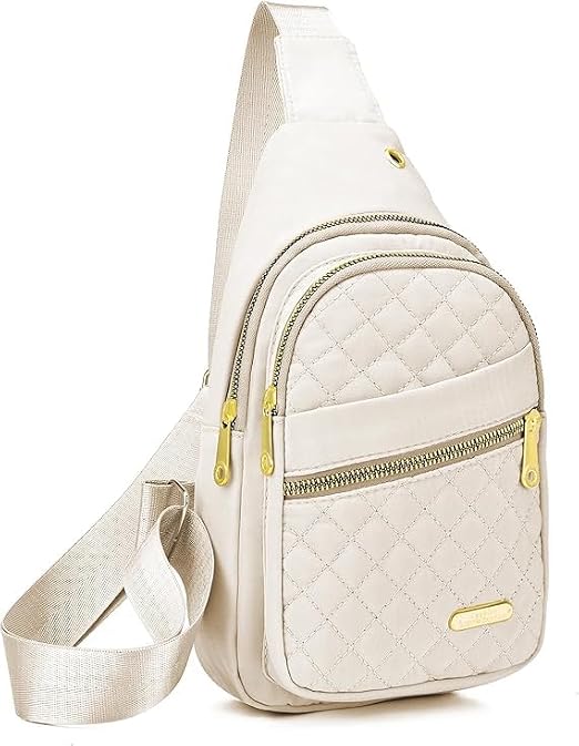 Bolso de cintura minimalista y elegante con textura acolchada con cremallera para mujeres