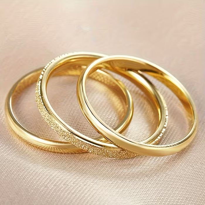 Juego de 3 anillos minimalistas hechos de acero inoxidable 201