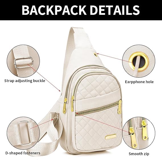 Bolso de cintura minimalista y elegante con textura acolchada con cremallera para mujeres