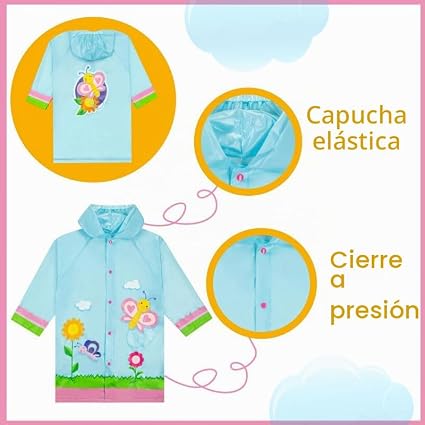 Puddle Play Chaqueta impermeable con capucha para niños, ligera en diseños divertidos