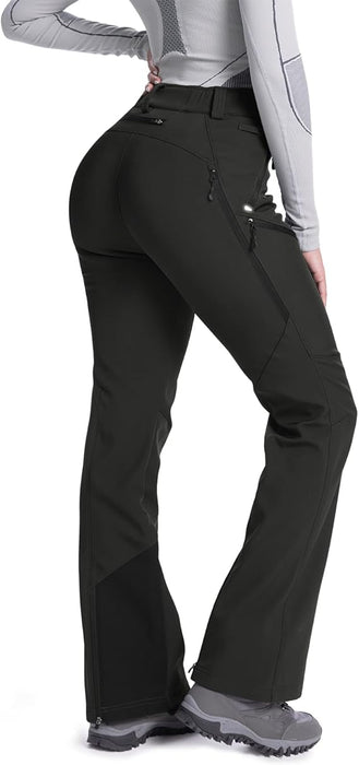 Moosehill Pantalones de esquí de nieve para mujer con forro polar impermeable y aislante