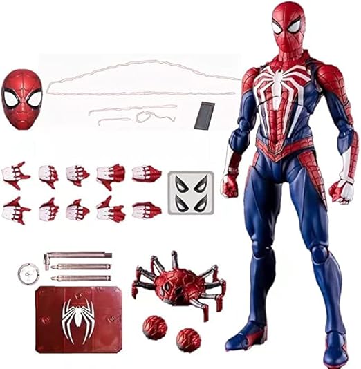 Figura de Spiderman de PS4, vengadores, Spider Man, figura de acción, traje mejorado