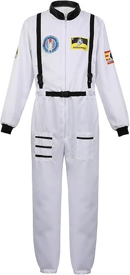 Frawirshau Disfraz de astronauta para adulto, traje espacial para cosplay y juegos de rol