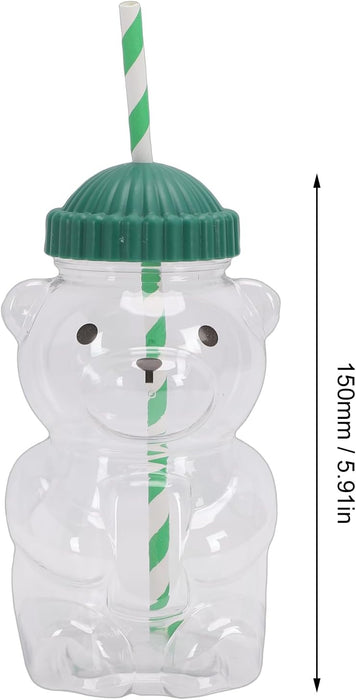 Vaso Transparente Reutilizable de PET con Pajita y Tapa, para café Helado, Leche, té, Jugo
