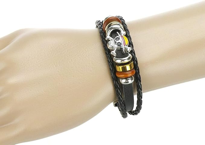Pulsera envolvente de una pieza con banda de sombrero de paja