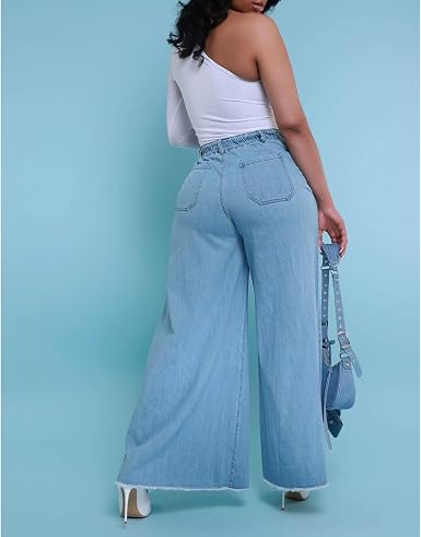 Pantalones vaqueros casuales elásticos para mujer con cordón ajustable