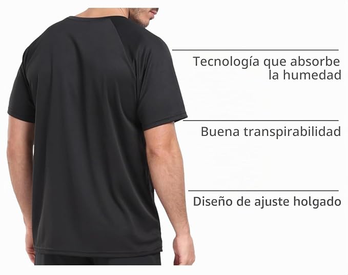 HovSiyla - Paquete de 5 camisetas para correr de hombre, tops deportivos, ajustados