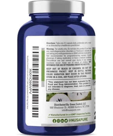 NusaPure Graviola 7500 mg Equivalente por cápsula 200 Extracto vegetal sin OMG 20:1