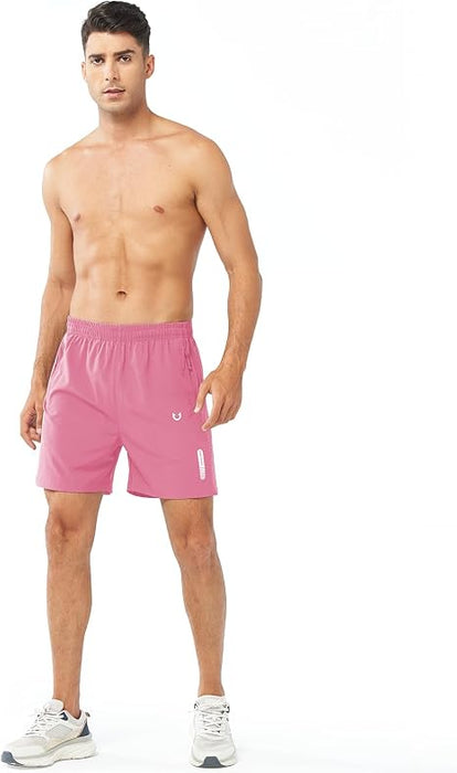 NORTHYARD Pantalones cortos deportivos para correr para hombres con tiras reflectantes plateadas