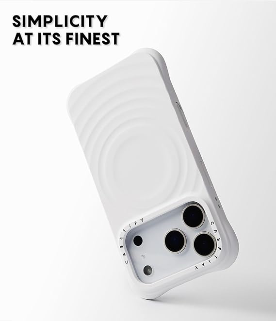 CASETiFY Ripple Funda para iPhone 17 Pro Max [Tacto suave/Ligera/Compatible con MagSafe] - Blanca