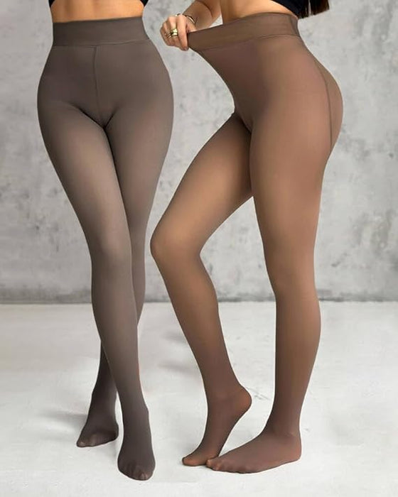 CHICME Paquete de 2 leggings térmicos con forro polar mágico de cintura alta
