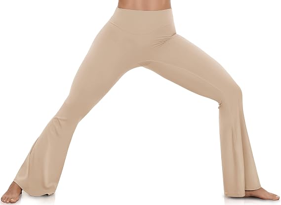UEU Pantalones de yoga acampanados de cintura alta para mujer